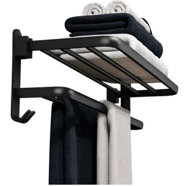 Imagem de Porta Toalha, Toalheiro de Parede Duplo Premium Adesivo sem Furo Banheiro Acessórios(Toalheiro Premium 37/40cm)