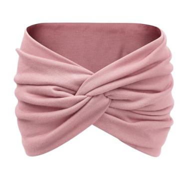 Imagem de Bandanas de turbante largas para mulheres, faixas de cabeça extra largas de 17 cm, bandanas de cabelo com nó antiderrapante, acessórios de cabelo modernos