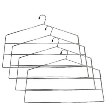 Imagem de Cabides Para Calças Triplo Organizador Reforçado Aço Cromado (4)