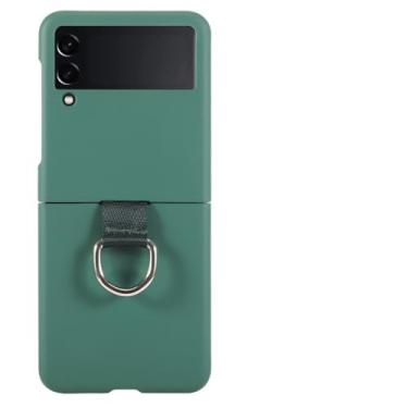Imagem de Capa fofa em cores doces para Samsung Galaxy Z Flip 5 3 4 Cabo com alça de mão Capa de silicone macio para Samsung Galaxy Z Flip4 Z Flip5 3, verde, para Z Flip 4