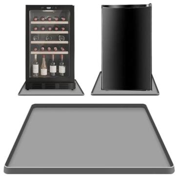 Imagem de Tapete de silicone para mini geladeira, 60 x 50 x 2 cm, bandeja coletora embaixo da geladeira, antiderrapante, prevenção de gotejamento, com bordas elevadas, bandeja seca para geladeiras