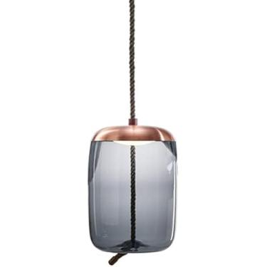 Imagem de Luzes Pendentes Lâmpada Suspensa De Vidro Pós-moderna Luz De Luxo Cabeça única Círculo Geométrico Abajur De Vidro Água Azul Âmbar Cinza Esfumaçado Acabamento Com, Amber, 18 * 26cm