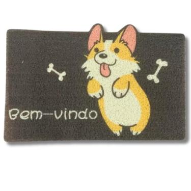 Imagem de Tapete Capacho Decorativo Pets, 60x40cm, Poliéster Emborrachado, Antiderrapante, Para Porta de Entrada (CACHORRO FELIZ)
