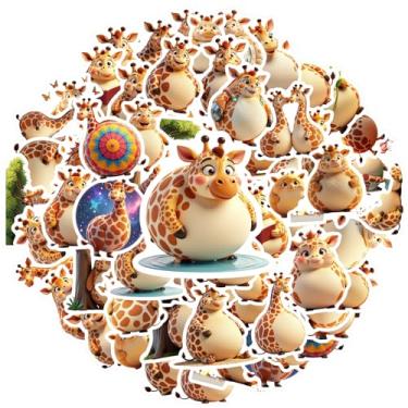Imagem de 50 peças girafa animal papelaria adesivos adoráveis para telefone faça você mesmo, guitarra, notebook, mala, copo, guitarra, faça você mesmo, bicicleta, skate, laptop, bagagem, decoração