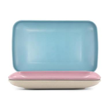 Imagem de Conjunto com 6 Pratos Rasos em Fibra de Bambu e PP – Travessas Sustentáveis, Leves e Resistentes, Design Moderno para Mesa Posta