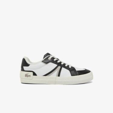 Imagem de Tênis Lacoste Masculino L004 de Couro, 39, Preto, Branco