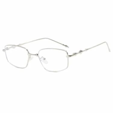 Imagem de JRLLFD Óculos de sol femininos com armação de metal, retrô, para dirigir ao ar livre, UV400 (prata transparente)