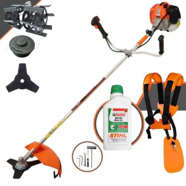 Imagem de Roçadeira Profissional Lateral Vulcan Vr620h À Gasolina 2t 62cc 3hp + Óleo Castrol Stihl 500ml + Enxada Rotativa Durali