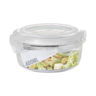 Imagem de Pote Vidro 400ML Microondas Alimento Rodondo Hermetico - QUALITY HOUSE