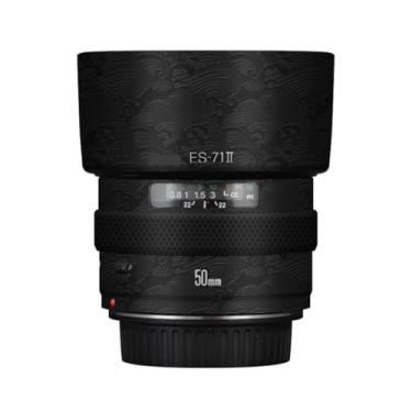 Imagem de Adesivo de lente de câmera EF 50 1.4 para Canon EF 50 mm F1.4 Película protetora de vinil decalque skin (onda preta)