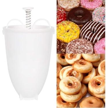 Imagem de Fabricante De Rosquinhas Crimpadores De Pastelaria Molde De Donut De Bolo, White, 2 donut maker+3 molds