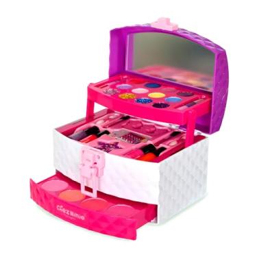 Imagem de Kit Maquiagem Infantil para Meninas - Completo, Lavável e Seguro para Crianças - Brinquedo de Faz de Conta com Cores Reais - para