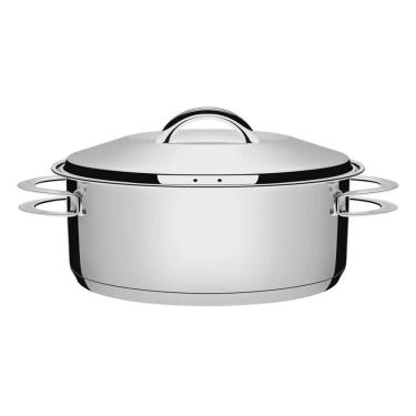 Imagem de Caçarola Tramontina Solar Rasa Em Aço Inox Fundo Triplo Com Tampa E Alças 28 Cm 7,1 L Tramontina