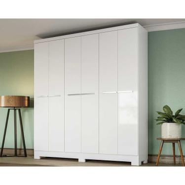 Imagem de Guarda Roupa 6 Portas Open E 2 Gavetas E530 Branco - Kappesberg