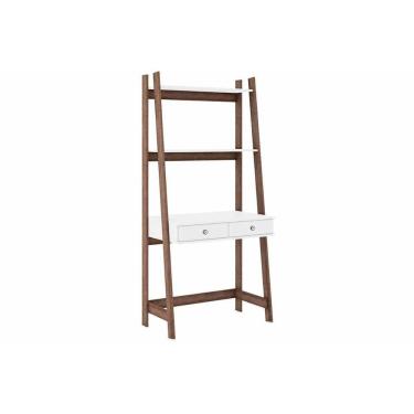 Imagem de Estante Para Sala Rt3120 C/ 2 Prateleiras Rustico/branco - Movelbento