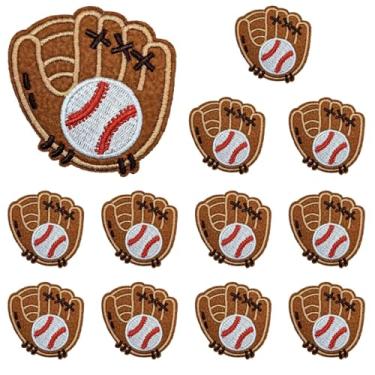 Imagem de Luva de beisebol de 12 peças, apliques de poliéster para roupas, sapatos, chapéus, fáceis de aplicar