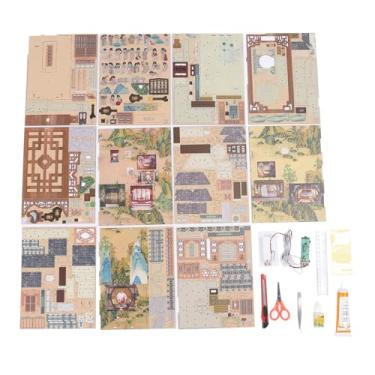 Imagem de TOPINCN Kits de Recanto de Livro DIY, Quebra-cabeça de Madeira 3D, Decoração de Estante de Livros, Kit de Casa Em Miniatura DIY Com Luzes LED para Crianças, Quebra-cabeça Em Miniatura