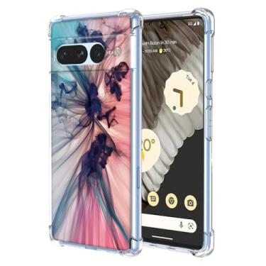 Imagem de WEIOUHR Capa para Pixel 7 Pro Google 7 Pro transparente macio TPU design padrão abstrato, capa protetora leve resistente a arranhões, para Google Pixel 7 Pro (rosa profundo)