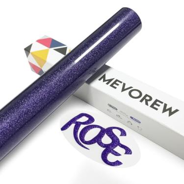 Imagem de MEVOREW Vinil de transferência de calor puff 3D, vinil HTV de espuma de glitter roxo de 30,5 cm x 1,5 m, ferro em vinil para camisetas compatíveis com Cricut Air ou Maker (Roxo)