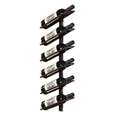 Imagem de Rack de vinho montado na parede, suporte de garrafa 4/6/8, rack de exibição de armazenamento de garrafa de vinho, rack de vinho suspenso vertical para bar, adega, cozinha, metal bronze (tamanho