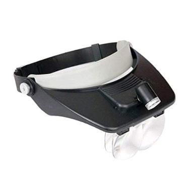 Imagem de KUYBTU Lupa montada na cabeça 1,2X 1,8X 2,5X 3,5X 3,5X Lupa iluminada mãos livres com luzes LED Old Man Reading Mobile Phone Circuit Board Repair Hd Plate