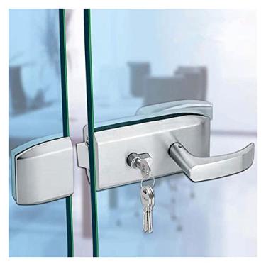 Imagem de Fechadura de porta de vidro de 10-15 mm com alça deslizante de aço inoxidável para vidro, escritório, banheiro, quarto, varanda, segurança doméstica
