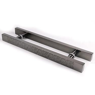 Imagem de Maçaneta de porta de celeiro deslizante Maçaneta de porta de entrada para porta de vidro de chuveiro, puxadores de porta de celeiro deslizantes para portas exteriores interiores de hotel villa