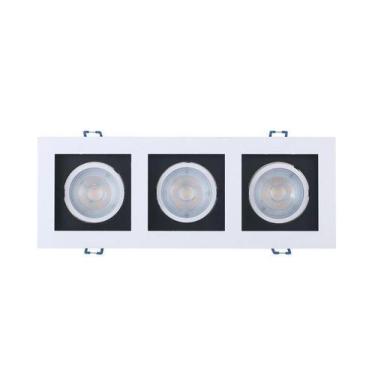 Imagem de Spot Led Frame Embutir Quadrado Recuado 6500K Fria Triplo - Taschibra