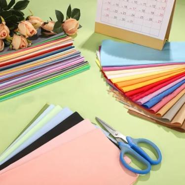 Imagem de 50 peças de tecido multicores patchwork quadrados mistos conjunto de costura Quilting Craft, 50 cores (10 x 10 cm)