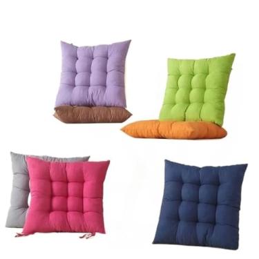 Imagem de KIT COM 4 ALMOFADAS ASSENTO FUTON 40x40 cm ASSENTO(Verde pistache (limão))