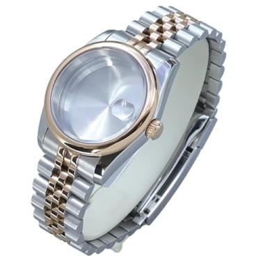 Imagem de FEIYASHI Caixa de relógio luxuosa em ouro rosa de 36/39 mm com vidro de safira para movimento NH35 NH34 NH36 Miyota8215 8205, Tampa inferior sólida 1, 39mm+Miyota8215 8205 Movement, Caixa de relógio