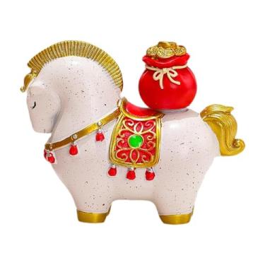 Imagem de XLWLLNJ Enfeite de Cavalo em Resina para Artesanato em Estábulo, Estatueta de Cavalo em Resina, Miniatura para Mesa, Estante, Lembrancinhas de Festa, Sacola Da Sorte