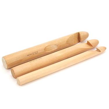 Imagem de HEEPDD Agulhas de tricô Grandes e Grossas, Ganchos de crochê, Conjunto de Ganchos de 15 Mm 20 Mm 25 para Fios Grossos, Ferramentas Suaves e Ergonômicas para Bordar à Mão para Chapéus, Cachecóis, Tapetes para Animais de Estimação, tricô Grande e Grosso