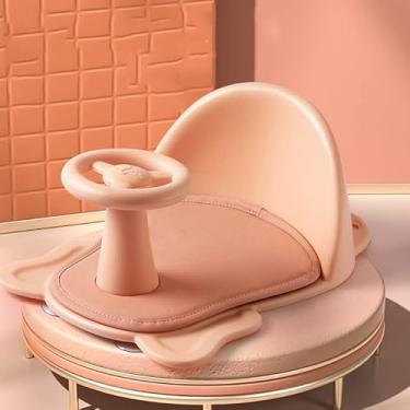 Imagem de GOWENIC Bancos de Banho para Chuveiro, Cantos Redondos, Estrutura Triangular, Assento de Banho de bebê Com Fundo Estável para Segurança e Conforto (Rosa)