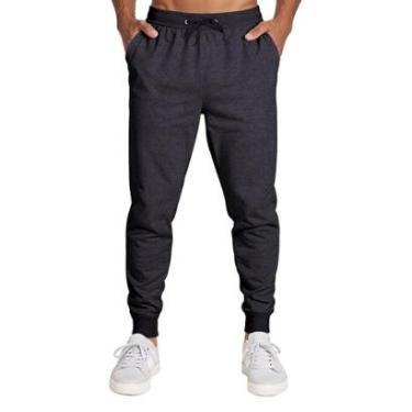 Imagem de Calça Masculina Moletom Flanelada Slim Bolsos Cordão Algodão-Masculino