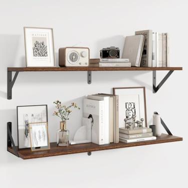 Imagem de Axeman Prateleiras flutuantes 80 cm L x 20 cm, nogueira