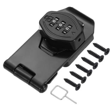 Imagem de PATIKIL Fechadura de combinação de armário sem chave, 7,6 cm, liga de zinco, 3 dígitos, botão de torção, trava de ferrolho para armários, armário, gaveta, armário de cozinha ao ar livre, preto