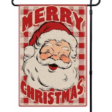 Imagem de Mary Christmas Garden Flag Santa Claus Winter Welcome Pequenas Bandeiras para o exterior, 30,5 x 45,7 cm Faixa de serapilheira dupla face para decoração de quintal