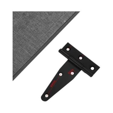 Imagem de Dobradiças De Ferro Forjado Pretas Reforçadas Antiferrugem 2 Peças Par