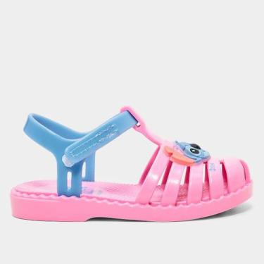 Imagem de Sandália Infantil Disney Stitch Duo Menina, Rosa, Azul, 17/18