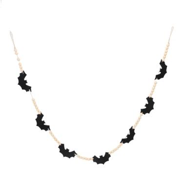 Imagem de KUIDAMOS Banner de Morcego Com Contas de Madeira, Guirlanda de Contas de Madeira Deliciosa para Ambiente Festivo, Decoração de Casa, 2 Peças para Lareiras, Paredes, Escadas