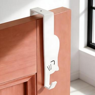 Imagem de Pacote com 2 ganchos fofos de hamster sobre a porta, cabide de metal resistente para toalha, roupas, bolsa – organizador sem economia de espaço para quarto, banheiro, quarto de crianças