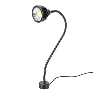 Imagem de Asixxsix Luz de trabalho LED, Luz branca 1000lm 6000K com pescoço de ganso de silicone flexível de 360 ° e base magnética, para oficina CNC máquina fresadora torno iluminação industrial (Plugue dos