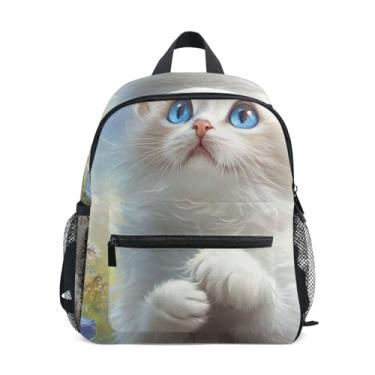 Imagem de GAIGEO Cute Ragdoll Cat Hummingbirds Baby Backpack with Whistle, 2 Bottle Pockets, Lightweight, Back to School Backpacks 10x4x12 In, for Ages 3-8