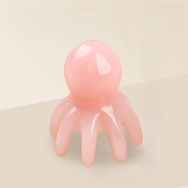 Imagem de Ferramenta de massagem de cabeça de polvo, design ergonômico, resina de cristal natural, pontos de acupressão precisos, massageador de couro cabeludo, massagem corporal, ferramenta de relaxamento