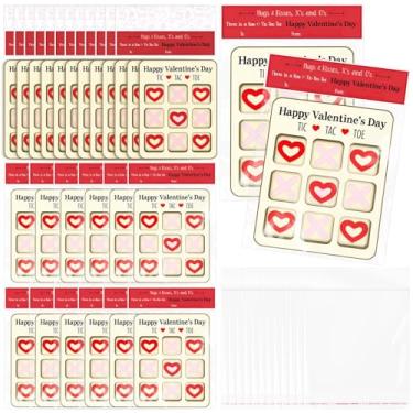 Imagem de Denylo pro 12 conjuntos de presentes de dia dos namorados, sacos de jogos de madeira tique-tac toe placa grampeador para funcionários colegas de trabalho amigos dia dos namorados lembrancinhas de