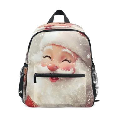 Imagem de GAIGEO Christmas Santa Claus Snowflake Kids Mini Backpack with Whistle, Adjustable Chest Strap, Toddler Backpack for Girls Lightweight & Compact for Ages 3-8