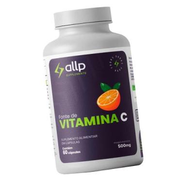Imagem de Vitamina C 500mg 60 Capsulas Allp Supplements Pote Sabor Sem Sabor