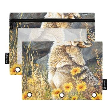 Imagem de Bolsa de lápis floral para filhotes de lobo uivando animal para fichário de 3 anéis, fichário com zíper, bolsa de lápis, caneta, meninos, escola, pastas transparentes, bolsos, armazenamento 25 x 18 cm