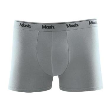 Imagem de Cueca Boxer Mash Masculina Cotton Algodão Elástico, M, Cinza claro